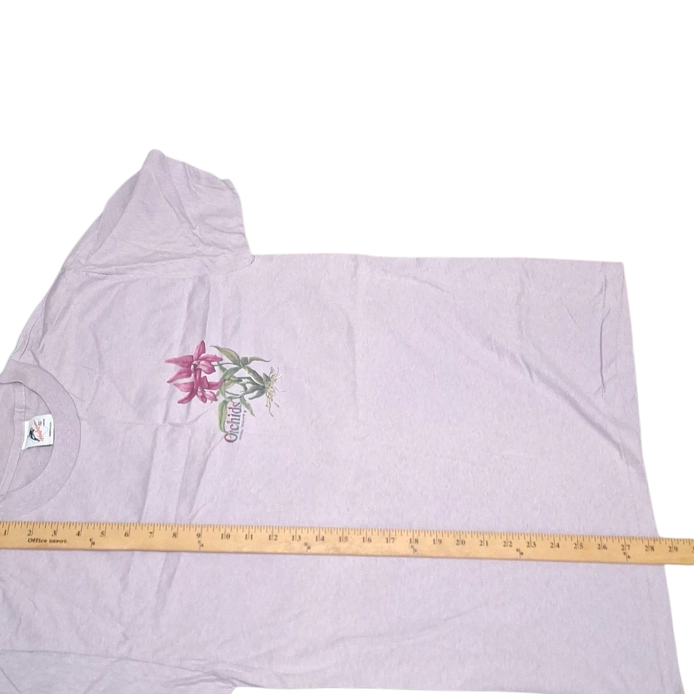 Vtg National Wildlife Orchids Light Purple Single Stitch Shirt Sz L Made In USA - Picture 10 of 13